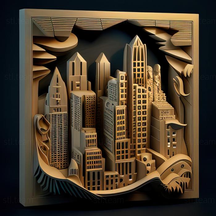 3D модель Нічне місто (STL)